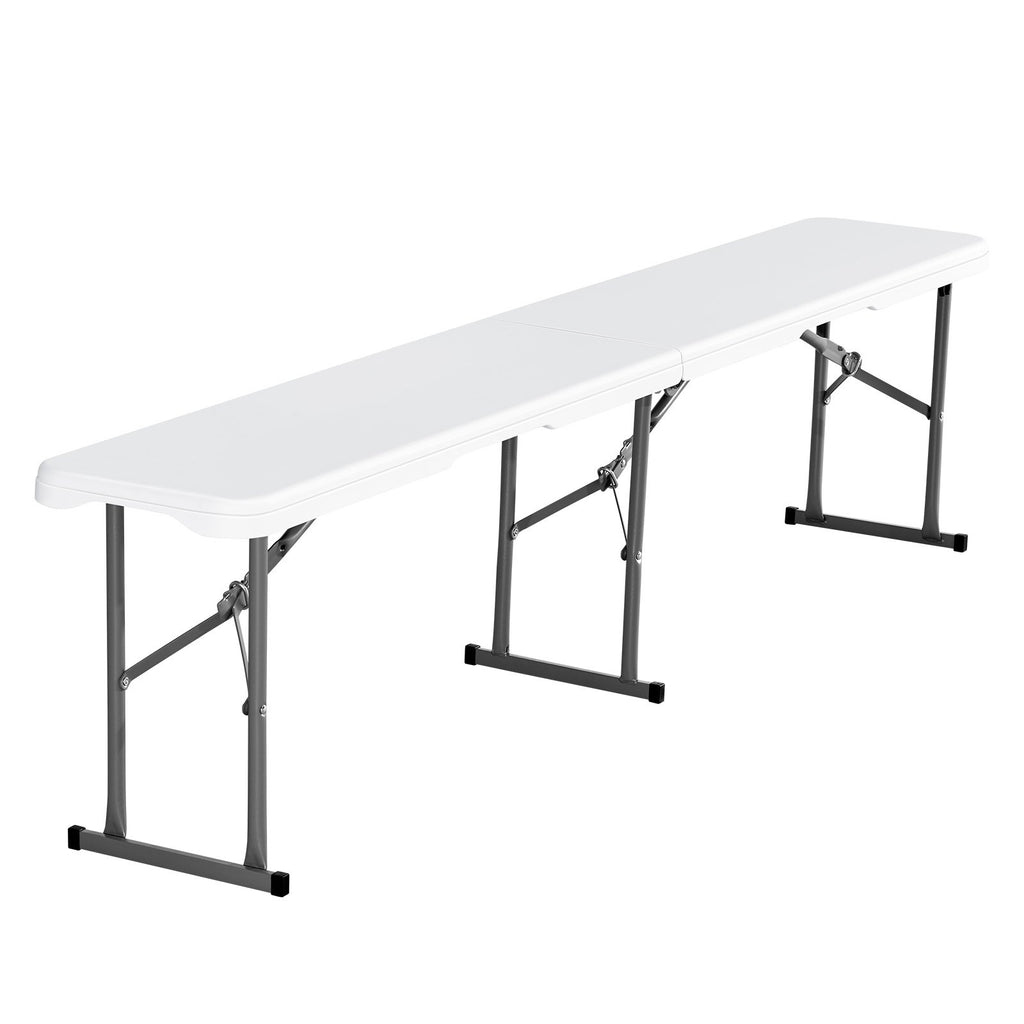 Plastic Folding Bench, 6 Ft Portable Bench For Indoor/Outdoor Picnic Party Patio Camping Dining, Foldable Smooth HDPE Seat For Garden Soccer Multipurpose Entertaining Activities, 1 Pack, White — product image 1