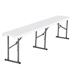Plastic Folding Bench, 6 Ft Portable Bench For Indoor/Outdoor Picnic Party Patio Camping Dining, Foldable Smooth HDPE Seat For Garden Soccer Multipurpose Entertaining Activities, 1 Pack, White — product image 1