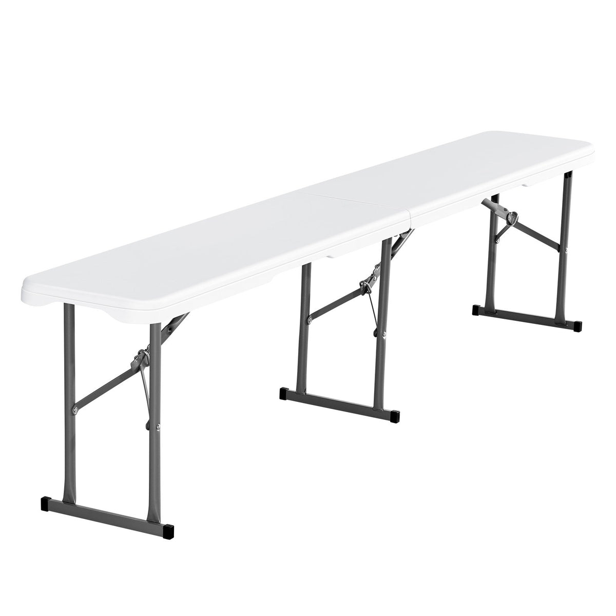 Plastic Folding Bench, 6 Ft Portable Bench For Indoor/Outdoor Picnic Party Patio Camping Dining, Foldable Smooth HDPE Seat For Garden Soccer Multipurpose Entertaining Activities, 1 Pack, White — product image 1
