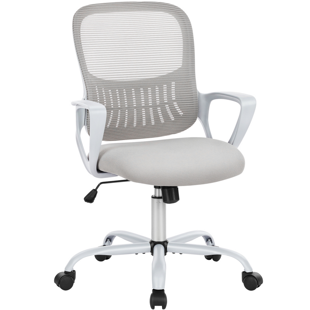 Home Office Computer Chair - Ergonomic Mid Back Desk With Lumbar Support And Rocking Mode, Height Adjustable With Fixed Armrest — product image 1