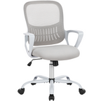 Home Office Computer Chair - Ergonomic Mid Back Desk With Lumbar Support And Rocking Mode, Height Adjustable With Fixed Armrest — product image 1