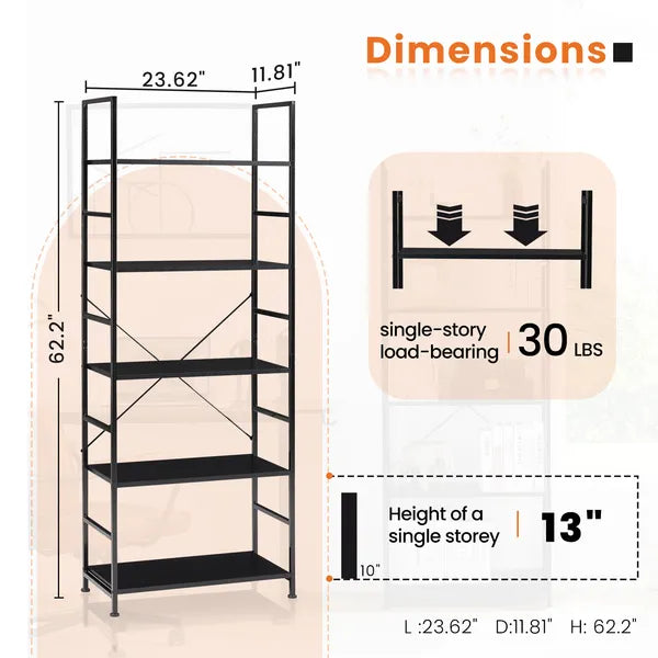 5 Tiers Bookshelf — Classically Modern Book Shelf — product image 3