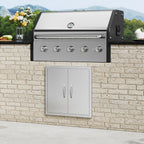 BBQ Access Door, 24W X 24H Inch Double Outdoor Kitchen Door, Stainless Steel Flush Mount Door, Double Wall Vertical Door With Handles And Hooks, For BBQ Island, Grilling Station, Outside Cabinet — product image 1