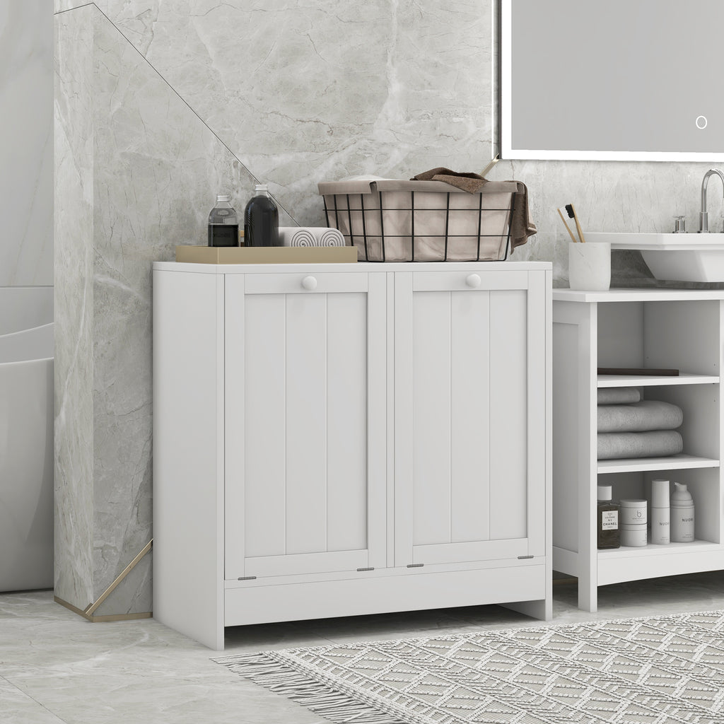 Tilt-Out Laundry Storage Cabinet with 2 Compartment Hampers — product image 2