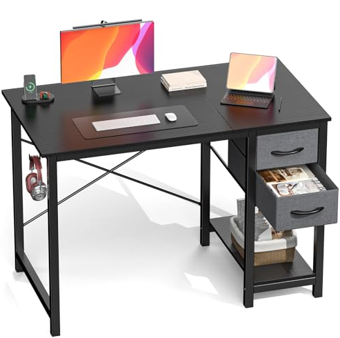 The Computer Desk Has Drawers, The Wooden Desk Has Adjustable Position Drawers, And The Modern Study And Work Desk Has Side Hooks — product image 1