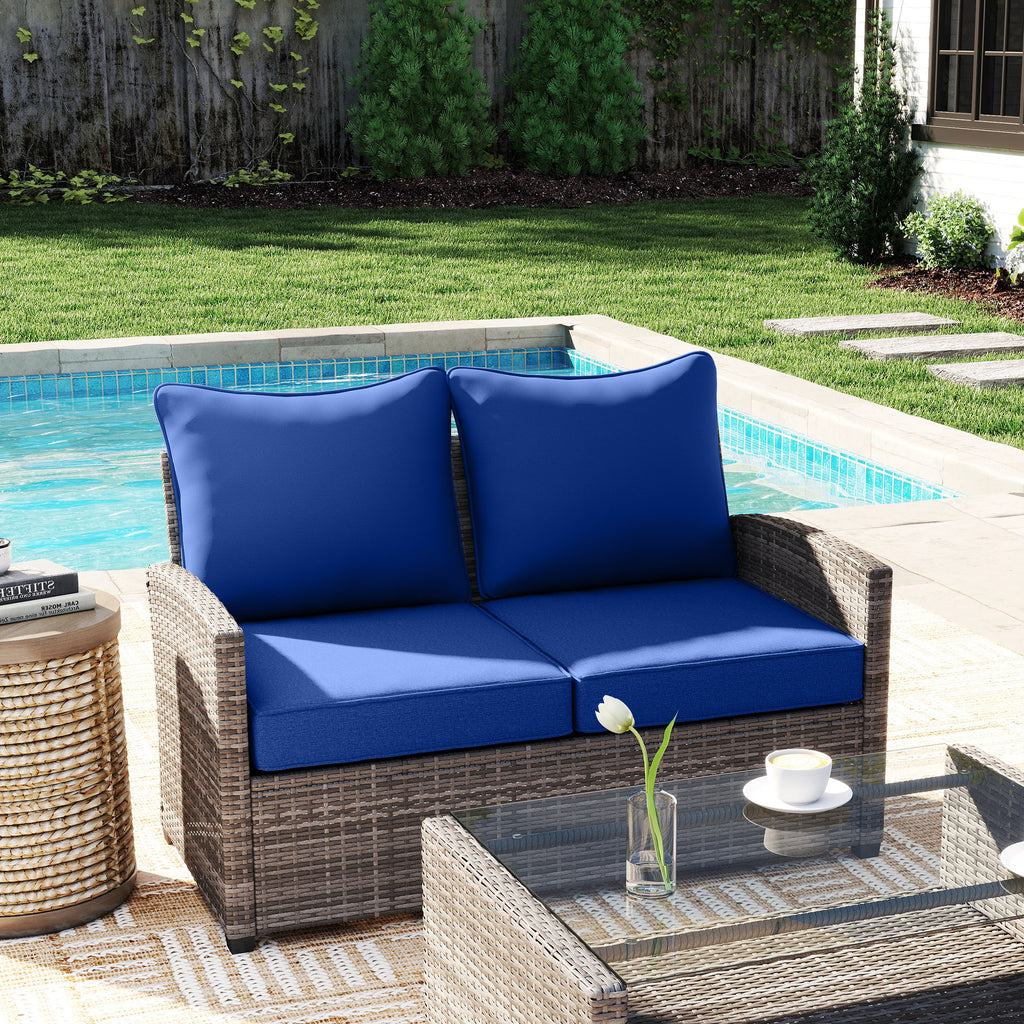 Patio Chair Cushions Set of 2 with Seat & Backrest, Fade Resistant Seat Replacement Cushion Set, Navy Blue — product image 2