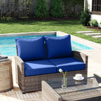 Patio Chair Cushions Set of 2 with Seat & Backrest, Fade Resistant Seat Replacement Cushion Set, Navy Blue — product image 2