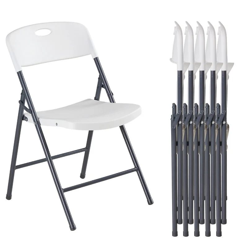 Folding Chair, Sturdy And Durable, Plastic Stackable Portable Dining Table And Chair Set — product image 2
