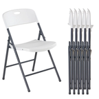 Folding Chair, Sturdy And Durable, Plastic Stackable Portable Dining Table And Chair Set — product image 2
