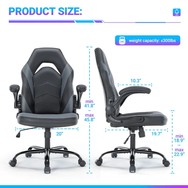 Ergonomic Office Computer Home Gaming Desk Chair Adjustable PU Leather Racing Chair Flip-up Armrest For Christmas Furniture — product image 3