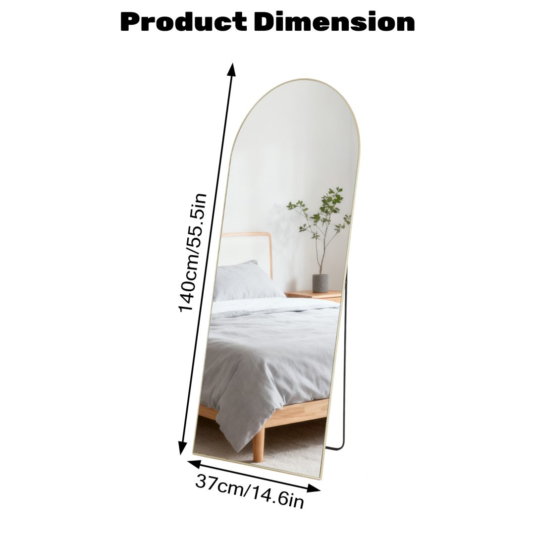 Gold arched full-length mirror — view 3