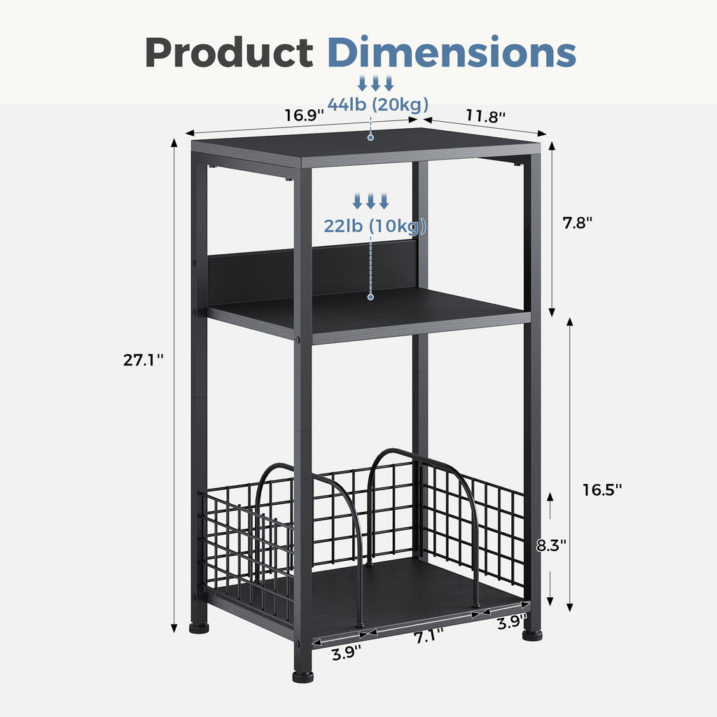 Three-tier Side Tables 2 Sets, A Storage-functional Record Player Stand That Can Hold Up To 1 00 Records, A Turntable Stand For Playing Vinyl Records — product image 2