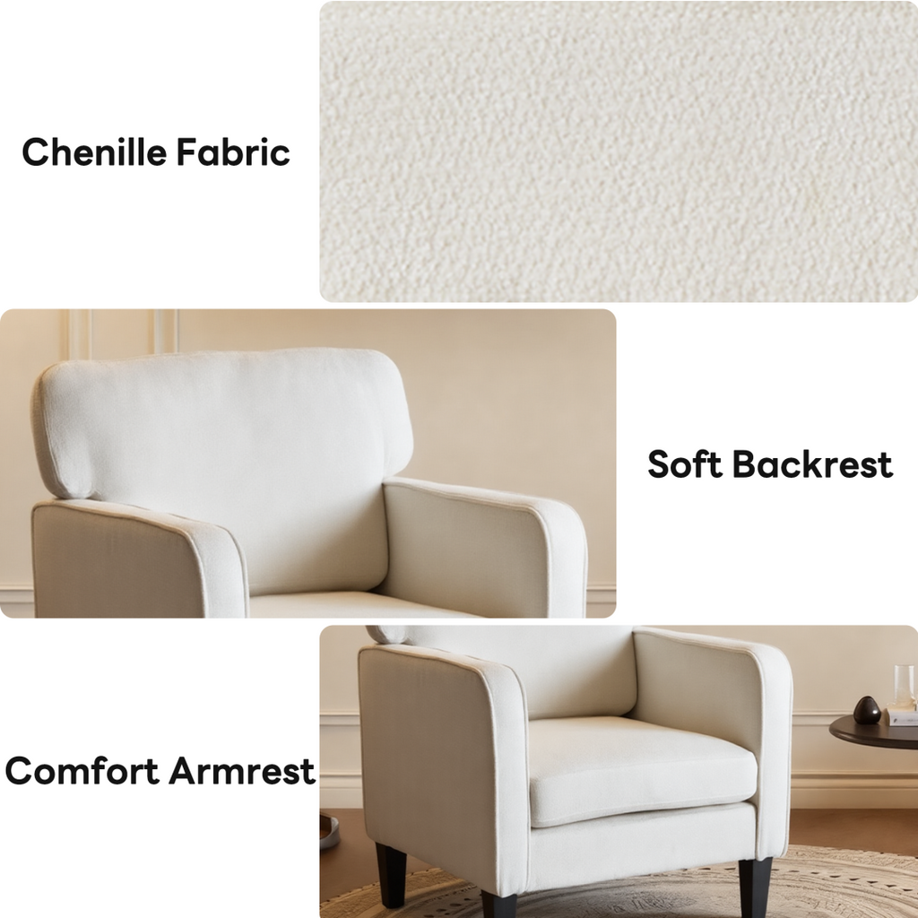 Reading Chair With Armrest And Backrest, Comfy Lounge Chairs For Bedroom, Waiting Room And Reception Room — product image 3