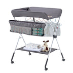 Baby Changing Table — Foldable Diaper Change Station with Side Basket — product image 1