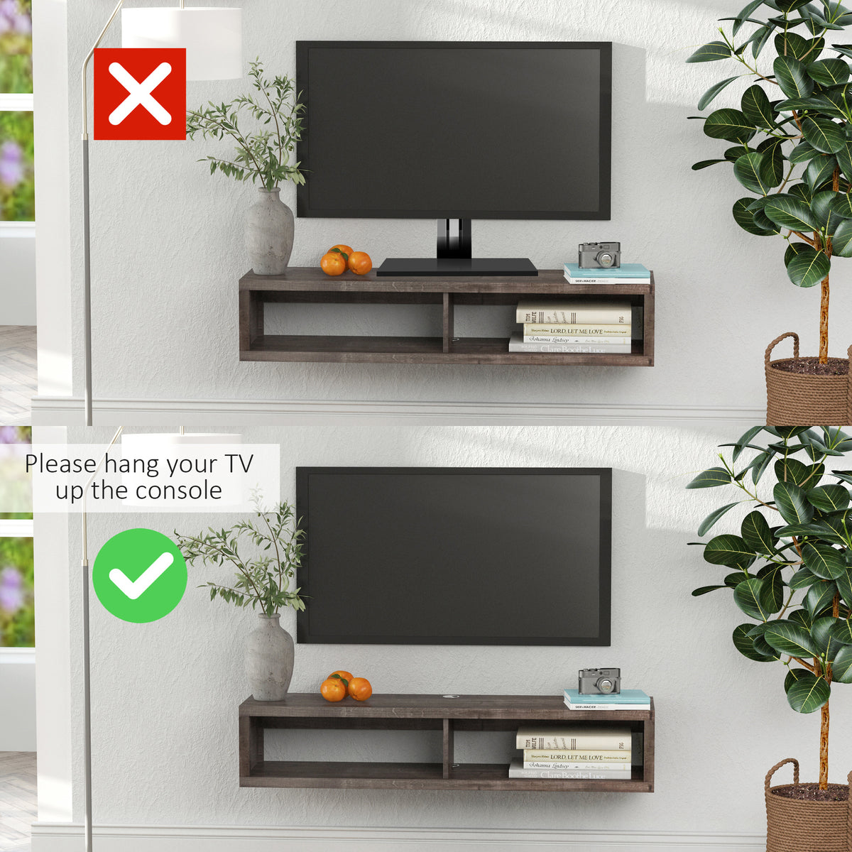 Wall Mounted TV Stand — Dark Grey — product image 3