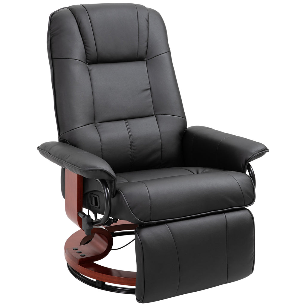 Faux Leather Lounge Chair with Footrest and Armrest — Manual Swivel Recliner for Living Room — product image 1