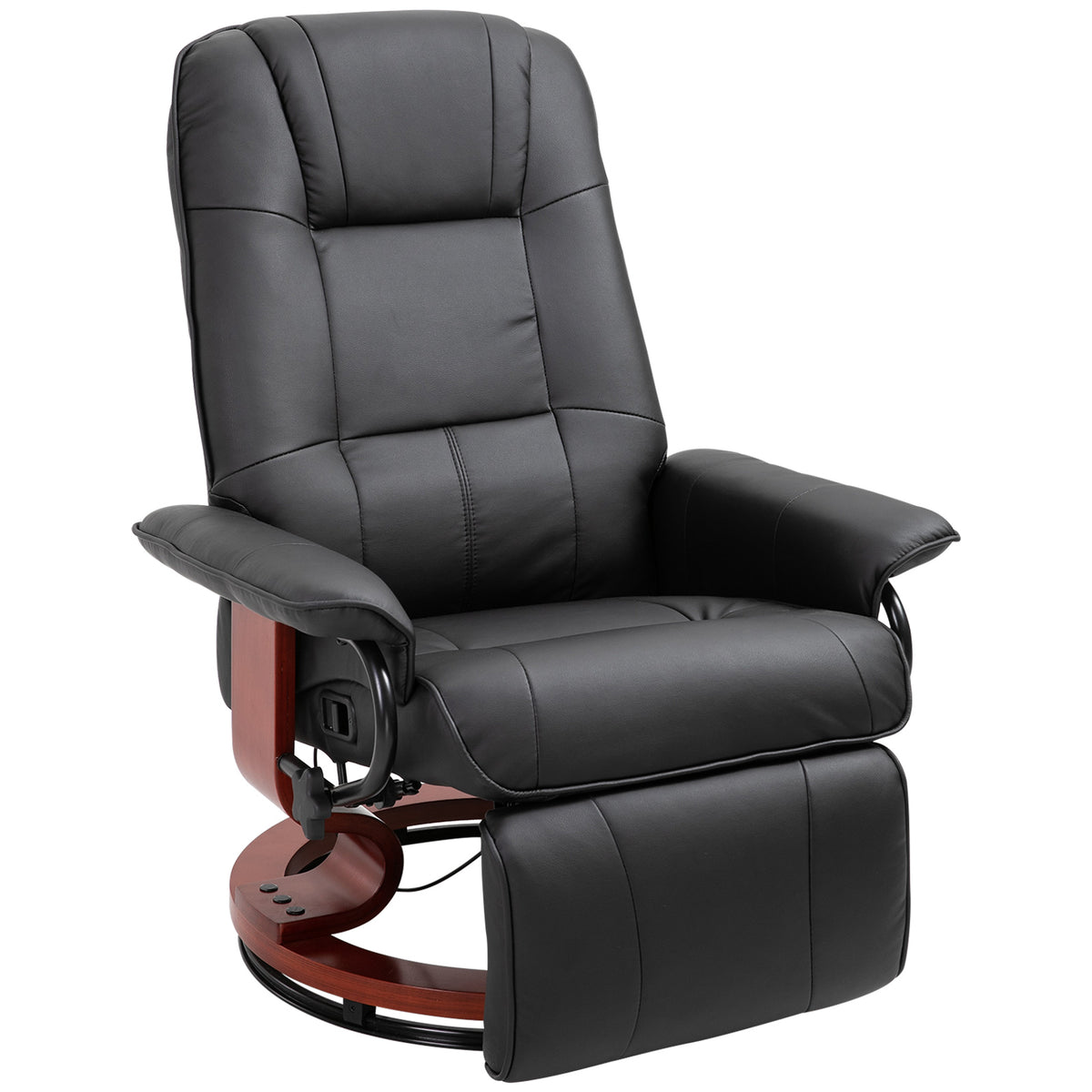 Faux Leather Lounge Chair with Footrest and Armrest — Manual Swivel Recliner for Living Room — product image 1