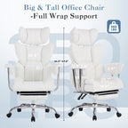 Large-sized High-back Office Chair - 350 Pounds, Anti-scratch PU Leather Executive Office Desk Chair, With Footrest, Reclining Computer Chair — product image 3