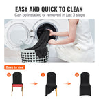 Stretch Spandex Folding Chair Covers, Universal Fitted Chair Cover, Removable Washable Protective Slipcovers, For Wedding, Holiday, Banquet, Party, Celebration, Dining (50PCS Black) — product image 2