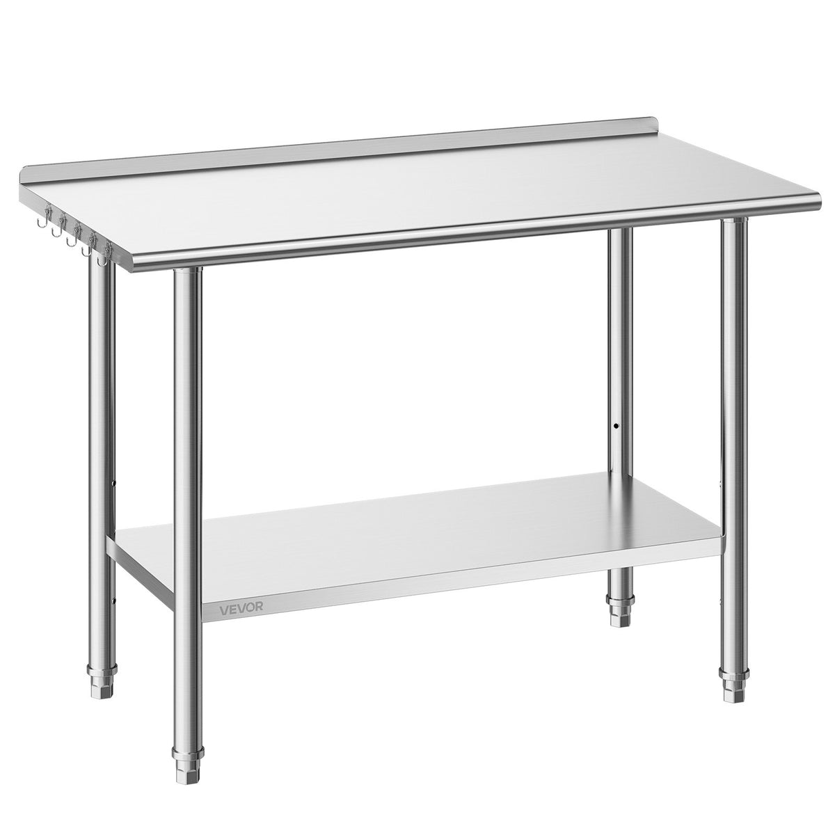 Stainless Steel Work Table — 24x48 Inch Food Prep Table with Backsplash — product image 1