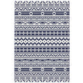  Reversible Outdoor Rug, Waterproof Plastic Straw with Carry Bag, 6' x 9', Blue & White Geometric — product image 1