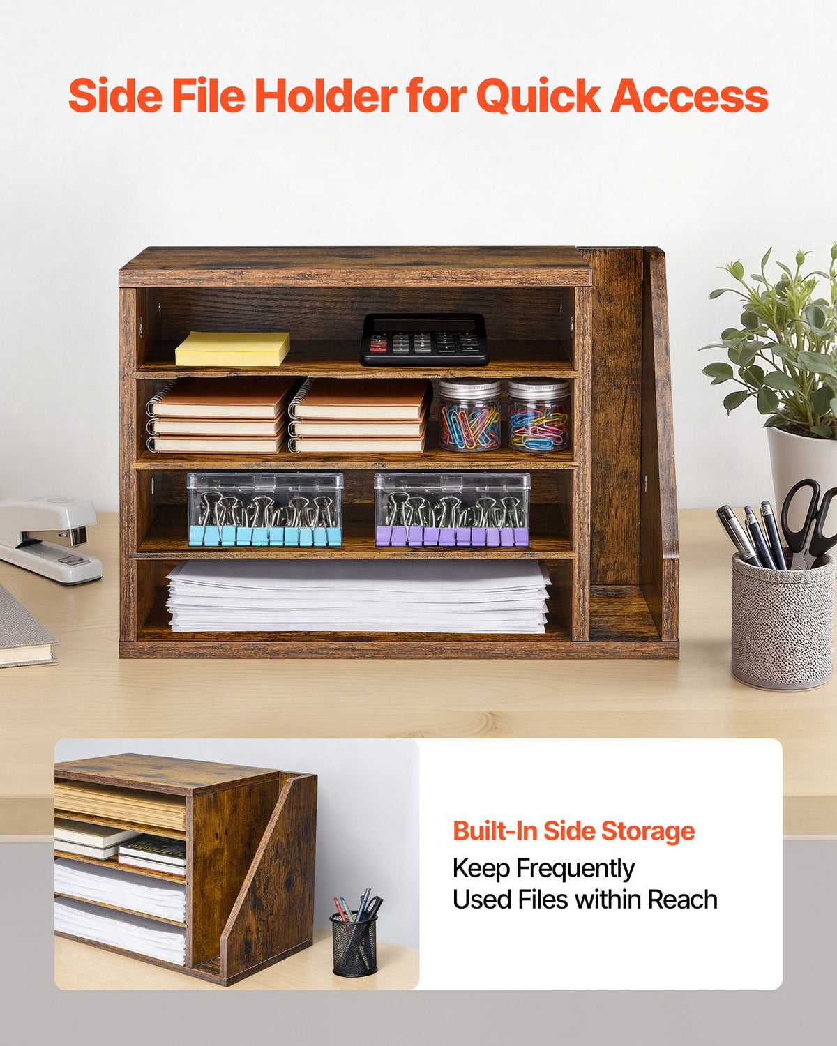 Literature Organizer — 4 Compartments Office Mailbox with Detachable Shelves — product image 3