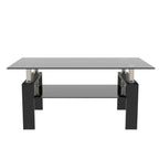 Rectangle Black Glass Coffee Table — Clear Coffee Table — product image 2