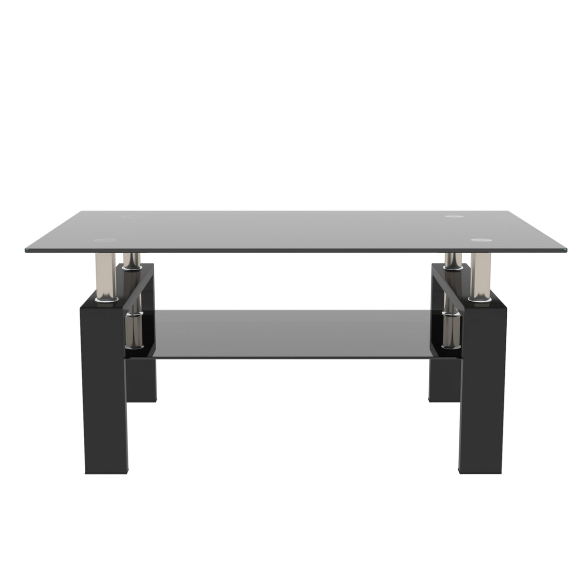 Rectangle Black Glass Coffee Table — Clear Coffee Table — product image 2