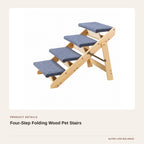 Four-Step Folding Wood Pet Stairs product detail