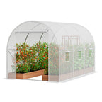 Walk-in Tunnel Greenhouse 9.58x6.43x6.23ft Galvanized Frame Pe Cover White — product image 3