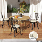 Patio Chair Cushions Set of 4 Round Seat Cushions for Dining Bistro Chairs Machine Washable, 15" x 15" x 3", Cream White — product image 3