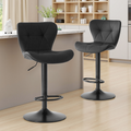 Black adjustable swivel bar stools