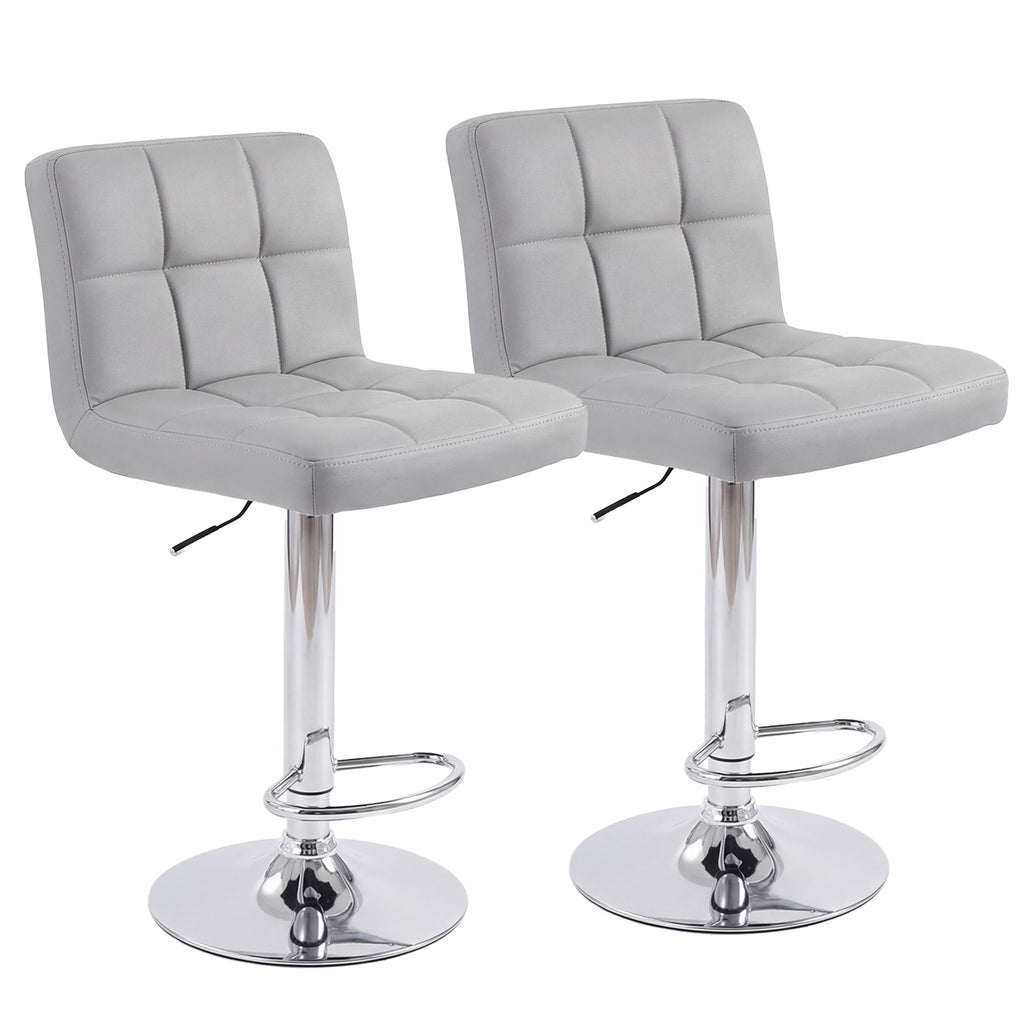 Bar Stools Set Of 2, Counter Height Barstools,Square Seat Cushion Barstool With Back, Height Adjustable PU Leather Swivel Barstool — product image 1