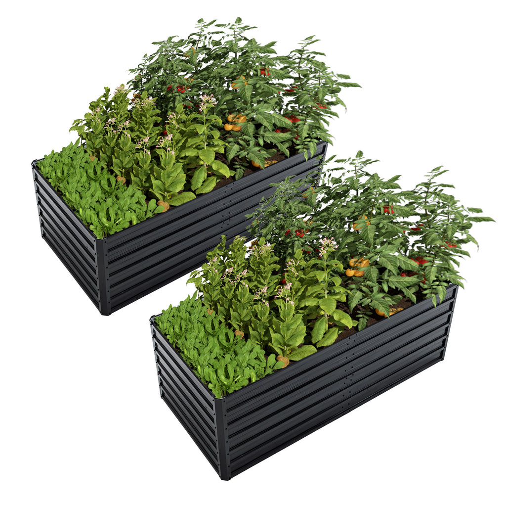 2-Pack 6x3x2 Ft Galvanized Metal Raised Garden Beds — product image 1