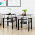 Set of 2 — Modern Tempered Glass Tea Table Coffee Table End Table — product image 1