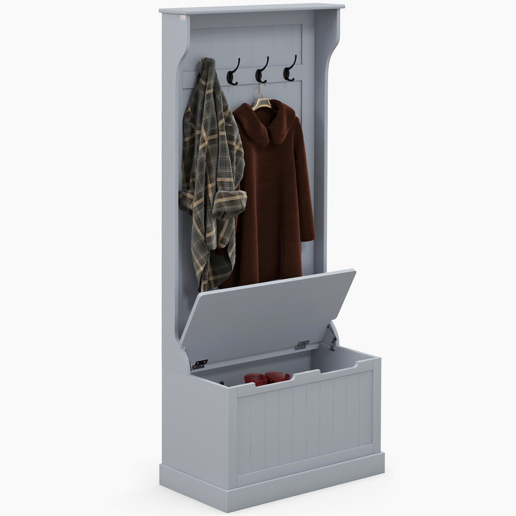 Entryway Hall Tree with Coat Rack and Sitting Bench — Mudroom Bench with Storage — product image 1