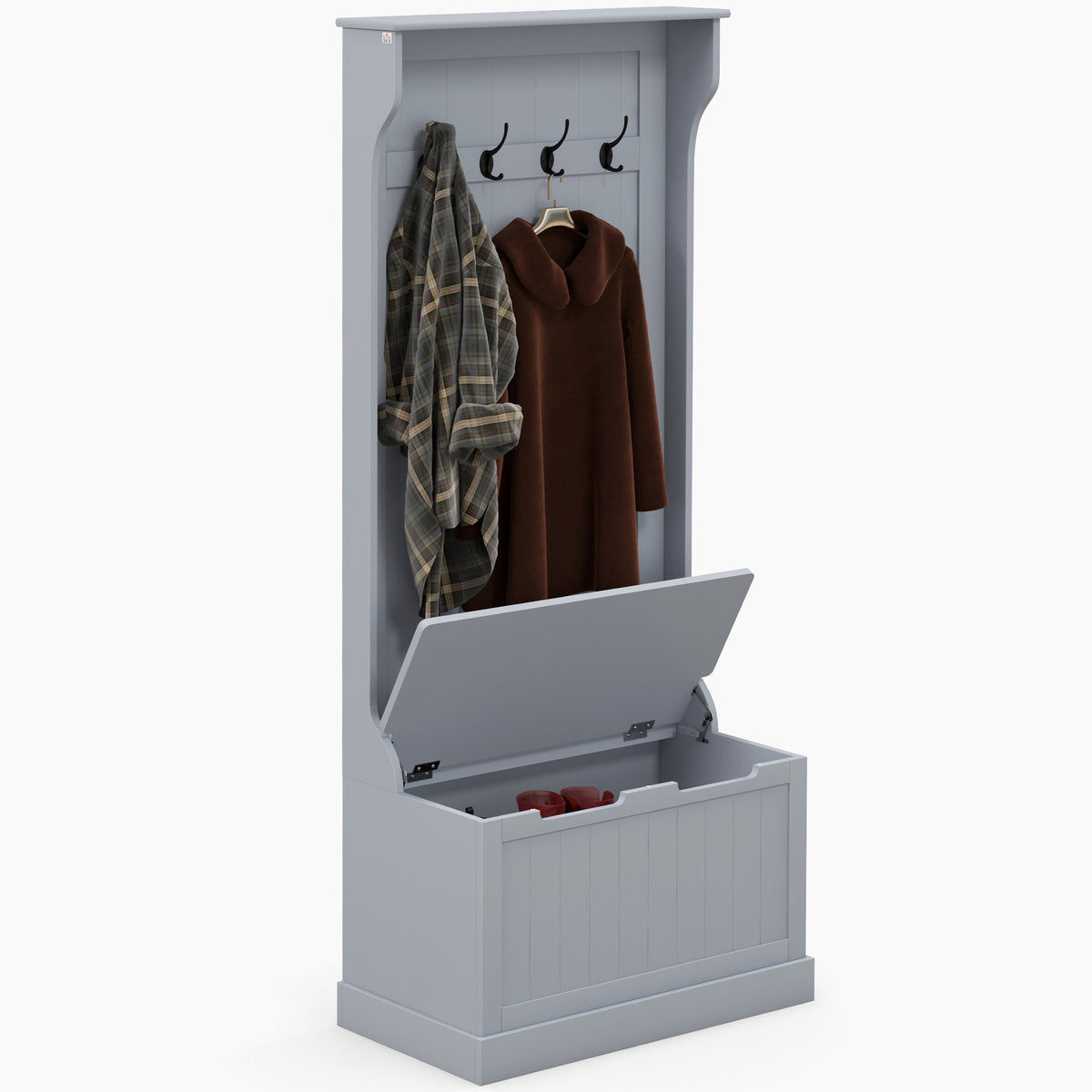 Entryway Hall Tree with Coat Rack and Sitting Bench — Mudroom Bench with Storage — product image 1