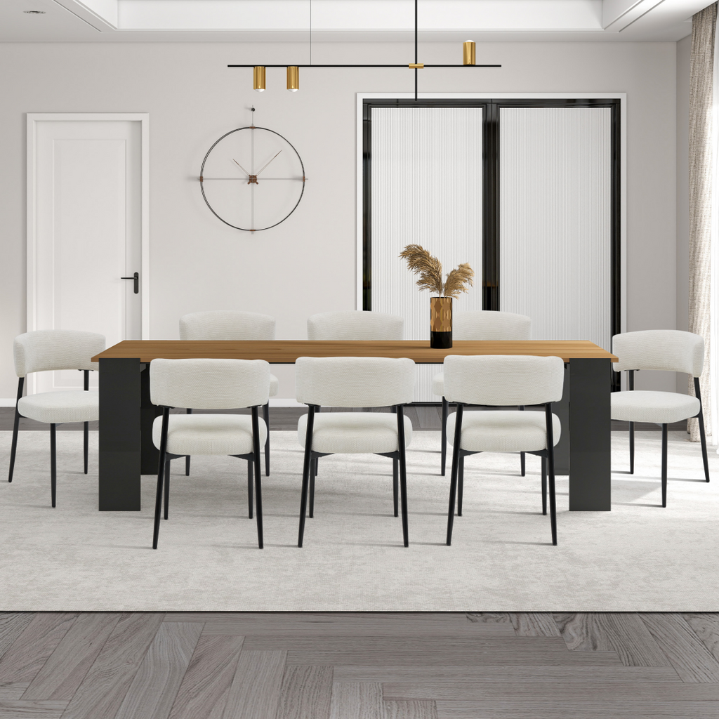 Modern Dining Chairs Set of 4 — Upholstered Dining Chairs with Curved Backrest — product image 3