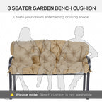 59" x 38" Tufted Bench Cushion for Outdoor Furniture, 3-Seater Replacement for Swing Chair, Patio Sofa/Couch, Khaki — product image 2