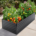 Metal Raised Garden Bed Outdoor 7.2x3.6x2 FT Galvanized Raised Garden Bed Kit,Vegetable Boxes-Rectangle Metal Flower Box,Large Planter Raised Beds Outdoor Garden For Planting,Fruit,Herb-Black — product image 1