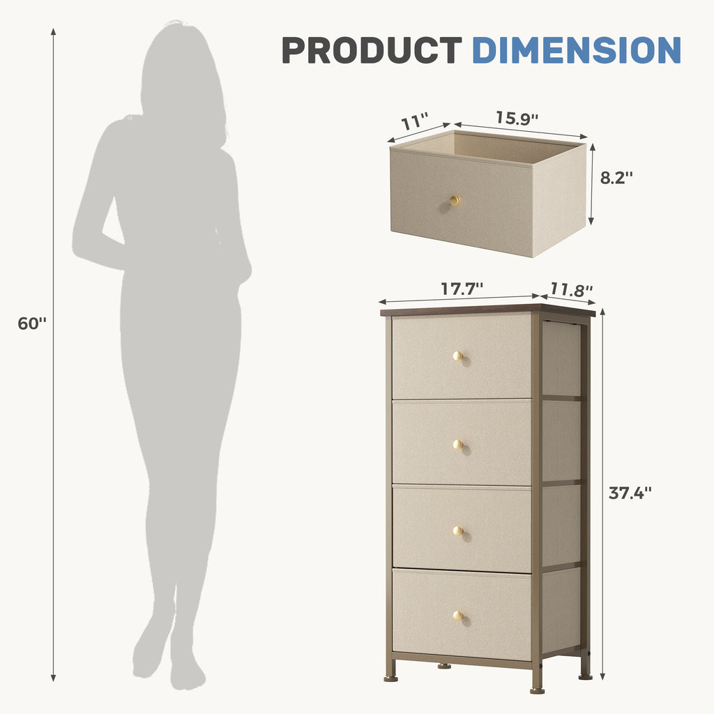 4-Drawer Storage Cabinet - Suitable for Bedrooms — Living Rooms — product image 3