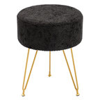 Round Low Stool, With Artificial Fur Seat Cover, Equipped With 3 Metal Legs, Suitable For Dressing Room, Living Room And Bedroom. — product image 3