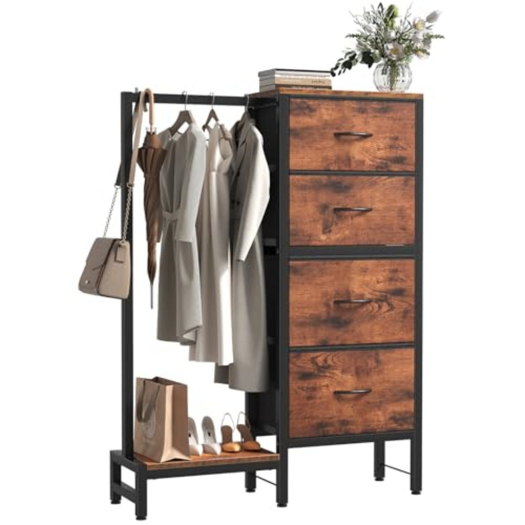 4-in-1 Storage Set, Equipped With Hanging Rack, Clothing Rack, Shoe Rack, Bag Hook And High-level Storage Tower — product image 3