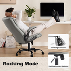 Office Computer Game Chair, High-backed Heavy-duty Workbench Chair, With Wheels, Flip-up Armrests, Adjustable Height, PU Rubber Material — product image 2