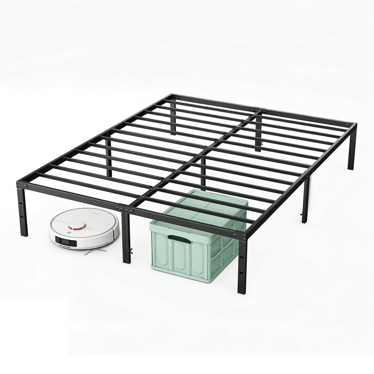 Sturdy And Durable Metal Base Frame, Noiseless Sturdy Steel Crossbars, Under-bed Storage Space, No Need For Box Springs — product image 1