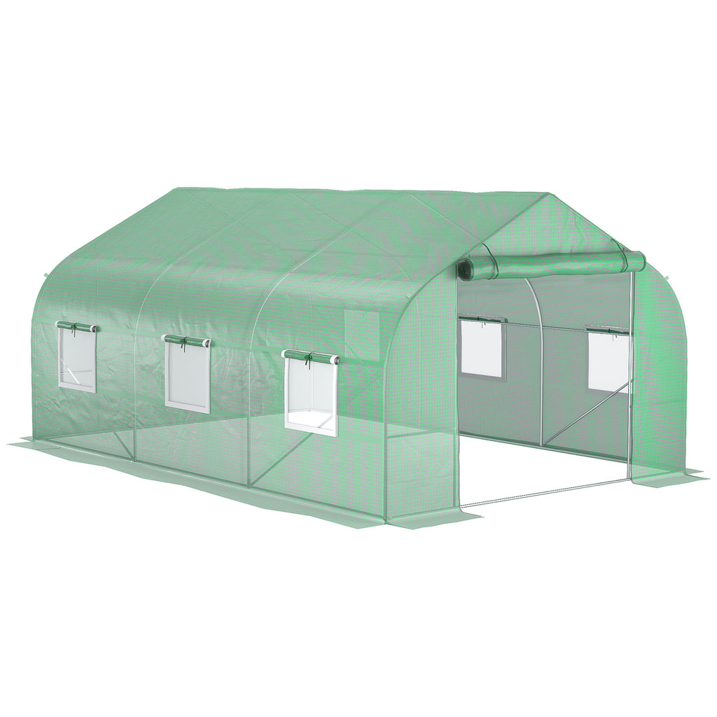 11.5 X 10 X 6.5 Outdoor Portable Walk-in Tunnel Greenhouse with Windows-Deep Green — product image 1