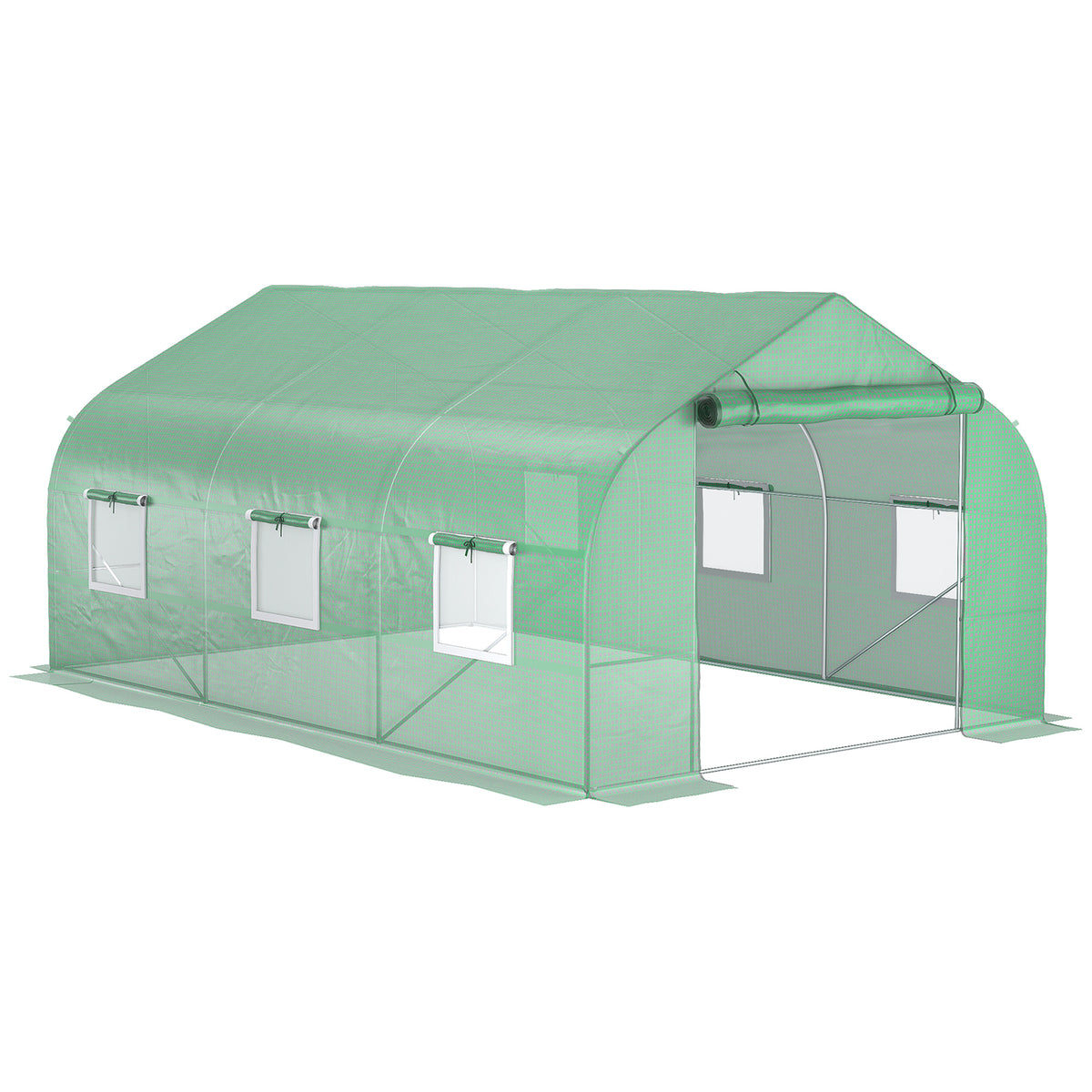 11.5 X 10 X 6.5 Outdoor Portable Walk-in Tunnel Greenhouse with Windows-Deep Green — product image 1