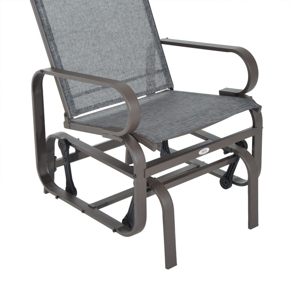  Outdoor Patio Glider Rocker, Metal High-Back Chair for Outdoor Use - Gray — product image 3