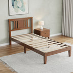 Solid Wooden Bed Frame With Headboard, Sturdy Wooden Crossbars For Support, Heavy Pine Bedroom Bed Frame — product image 3