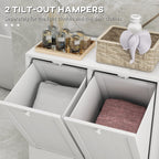 Tilt-Out Laundry Storage Cabinet with 2 Compartment Hampers — product image 3